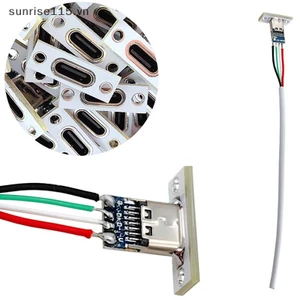 Srvn Type-C Jack 4 P Dây hàn Nữ DIY Kết nối thẳng cho cổng sạc điện thoại di động Ổ cắm sạc.