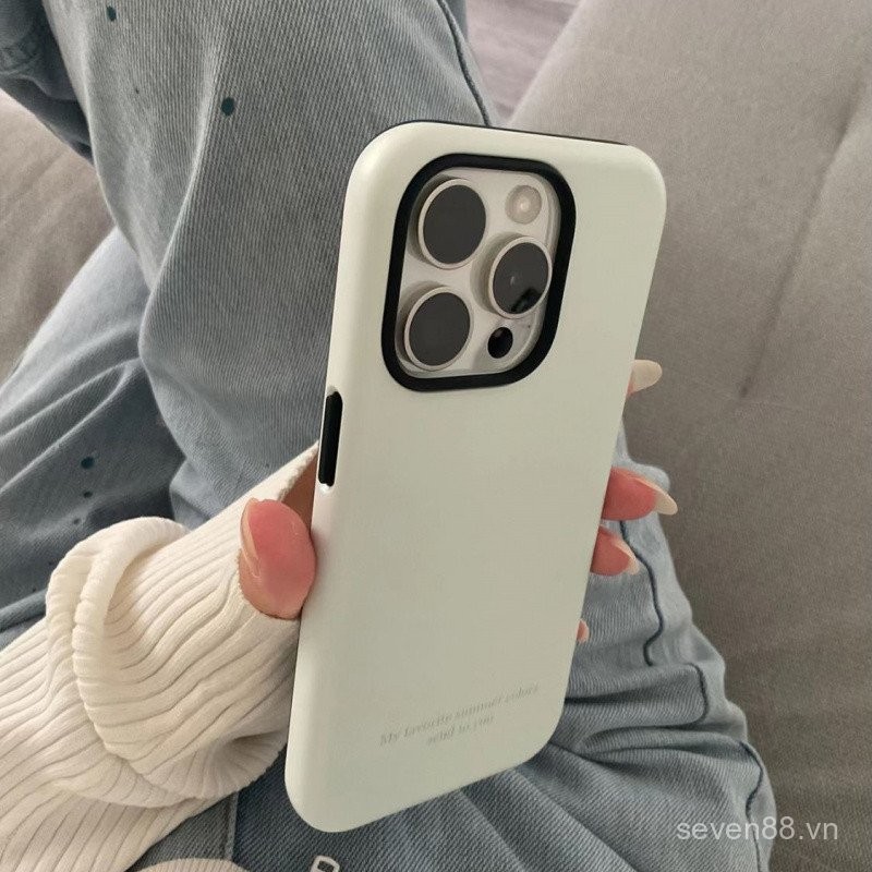 Ốp điện thoại dùng cho iPhone Hàn Quốc ins16/15/14promax Ốp cứng 2 trong 1 13Pro/12mini/11 xsmax/xr thích hợp 7/8Plus