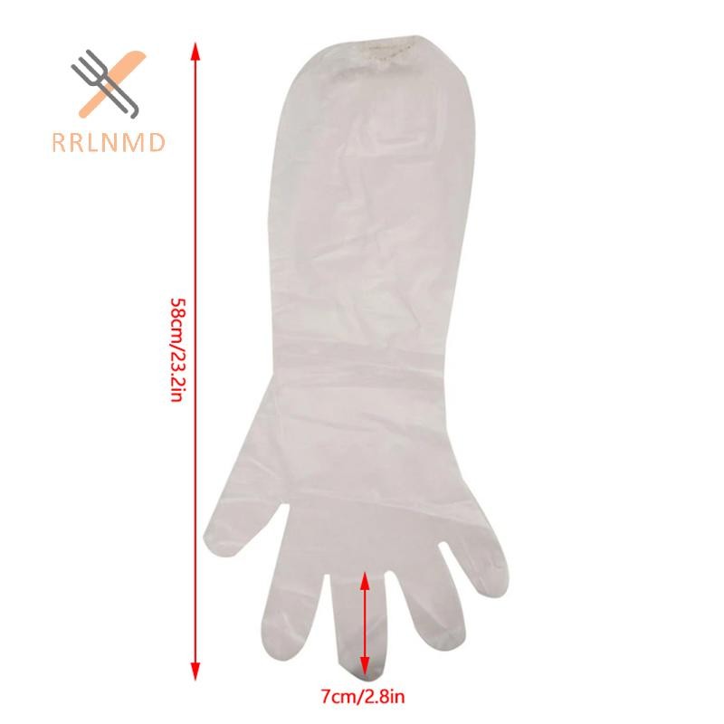 Rrlnmd 10 Chiếc Găng Tay Mở Rộng Dùng Một Lần Trong Suốt Thân Thiện Với Môi Trường al Arm Găng Tay Bảo Vệ DIY Nấu Ăn Nhà Bếp Găng Tay Dài MỚI