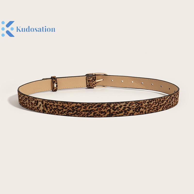 Thắt Lưng Kudosation Nữ Ins Phong Cách Đa Năng Thời Trang Trang Trang Trí Quần Jean Retro Da Báo In Thắt Lưng Mỏng