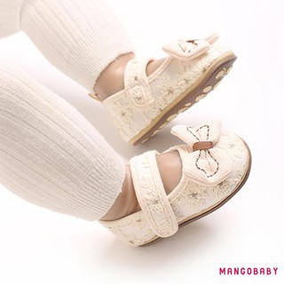 Mg-baby Girl Mary Jane Flats Giày thêu hoa dễ thương Giày sườn chống trượt cho trẻ sơ sinh