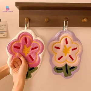 < Beartwo > Khăn tay treo tường dễ thương mới Phòng tắm nhà bếp Khăn nhỏ Phòng tắm thấm hút và không mùi Khăn tay khô nhanh Trang trí nhà cửa đẹp