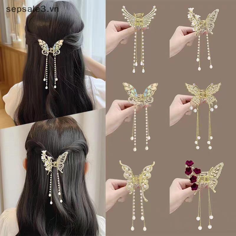 # VN # Vuốt Tóc Vuốt Viền Tinh Tế Hàn Quốc Mới Đuôi Ngựa Bím Tóc Ngọc Trai Kẹp Tóc Cô Gái Cua Mũ Kim Loại Quà Tặng.