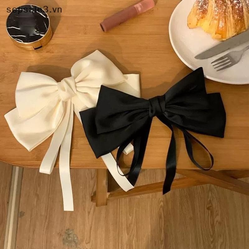 # VN # 1PC Mùa Hè Nơ Lớn Dài Streamer Vịt Hóa Đơn Kẹp Trắng Lớn Nơ Sa Kẹp Tóc Thanh Lịch Và Ngọt Ngào Phụ Kiện Tóc.