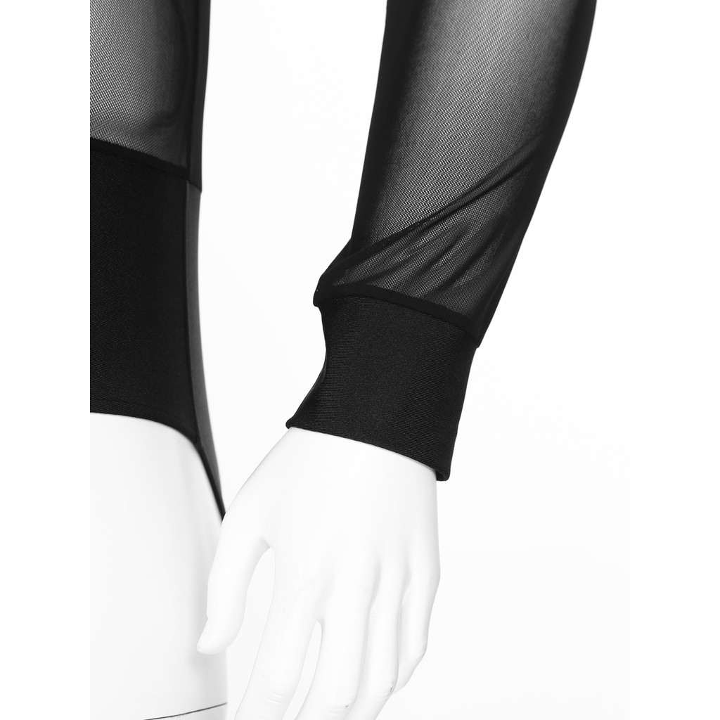 Nyeemya S-XXL Nam Khiêu Vũ Latin Leotard Sâu Cổ Chữ V Sheer Lưới Chắp Vá Tua Rua Đính Kim Cương Giả Body Cho Salsa Thi Đấu Sân Khấu Biểu Diễn