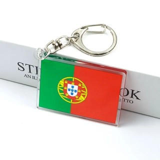 Móc khóa cờ thế giới Brazil Ý Pháp Tây Ban Nha Nga phụ kiện túi xách balo móc khoá bằng chất liệu arcrylic trong suốt