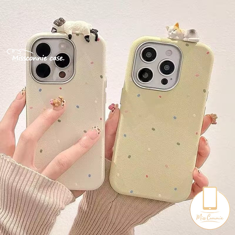 Dành Cho Samsung A06 A16 A55 A05 A14 A15 A05s A32 A12 A50 A30s A35 A02s A52 A03s A11 A03 A51 A24 A30 A52s A20 A53 A13 A54 A22 A04E A04s A31 A33 A34 A23 Điểm Sóng Đơn Giản DIY 3D Mèo Ốp lưng