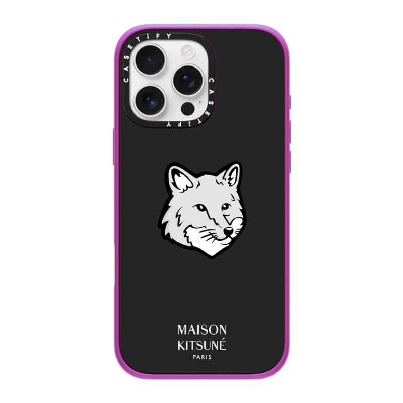 CASETiFY X Maison Kitsuné Black Matte Purple RosePink Clear Hard