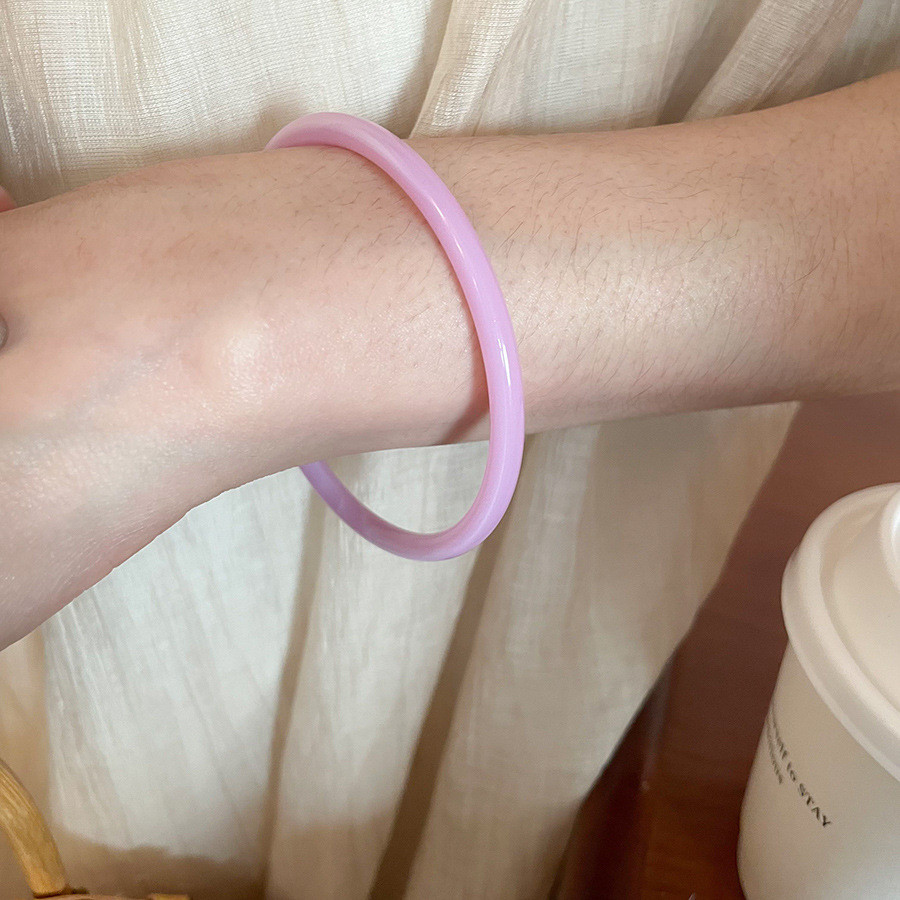 [Jewbeauty] Vòng tay tròn Acrylic mùa hè cá tính thời trang vòng tay đa năng đơn giản trang sức tay cao cấp