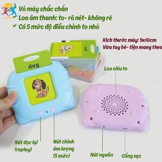 Máy Đọc Thẻ Song Ngữ  Anh Việt 255 thẻ, 510 Từ Vựng, Alokids TB, Máy Đọc Từ Vựng Flashcards Cho Bé Kèm Dây Sạc Pin- POPI
