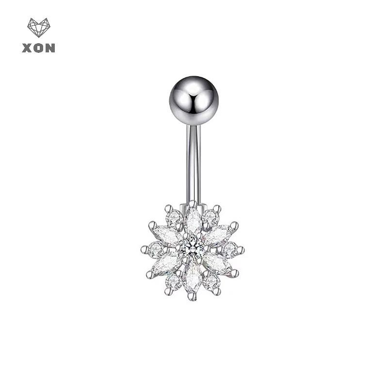 [XON] Nhẫn Nút Bụng Trái Tim Gợi Cảm Cá Tính Cho Nữ Bé Gái Pha Lê Zircon Bụng Rốn Nhẫn Trang Sức Cơ Thể [EN]