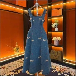 Chó Con Thêu Áo Vest Váy Denim Hoạt Hình Hàng Hóa Mùa Hè Plus Kích Thước Mỏng Hơn