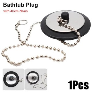 METALWRK 1 nút chặn thoát nước bồn tắm silicon 4/4.3/5cm có dây xích, cao su đa năng bền