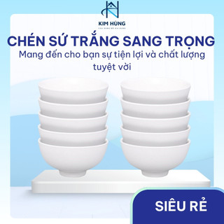 [Giá Xưởng] Combo 10 Chén Cơm Trắng Trơn 11cm – Sứ Dày Cao Cấp, Chất Lượng Loại 1,  Dùng Gia Đình & Quán Ăn