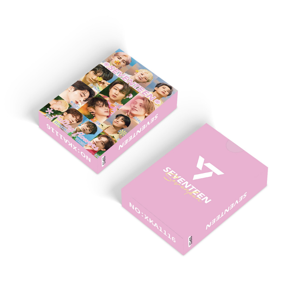 LINXX 55 Chiếc Seventeen Nhóm Lomo Cards K-pop Boy Band Holographic Selfie Collectible Photo Set 3 inch Mini Laser Cards Quạt Hàng Hóa Gói Quà Tặng