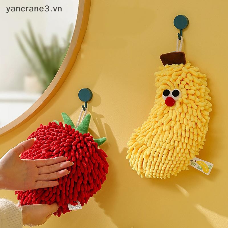 {YAN3} Khăn chuối / dâu Chenilles dùng cho nhà bếp và tắm Khăn lau khô nhanh {yancrane3.vn}