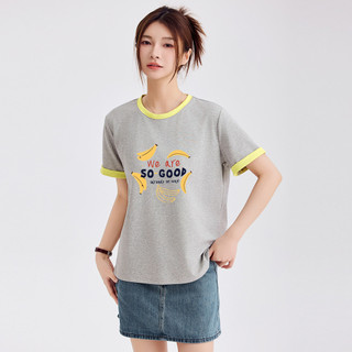 [MIZIQI] Áo thun ngắn tay cổ tròn in hình chính hãng dành cho nữ Áo thun ngắn tay dáng rộng phù hợp