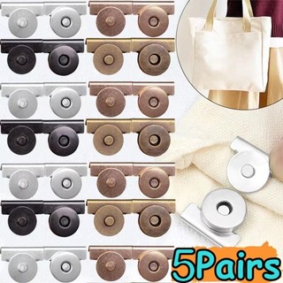GLKWC 5 Cặp Phụ Kiện Khóa Túi, Ví Thủ Công Nút Không May DIY, Phụ Kiện Túi Tự May Khóa ẩn 14 / 18mm Chốt Chốt Nút Cho Túi Quần Áo Giày