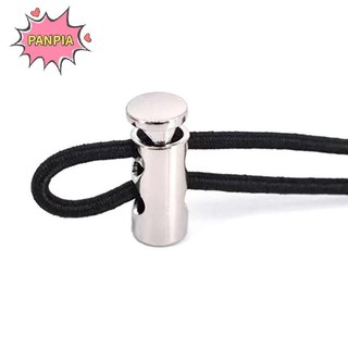 Pnpia 10 Chiếc Kim Loại Màu Đen Dây Khóa Lò Xo Khóa Chặn Hai Lỗ Dây Rút Chặn Boutique