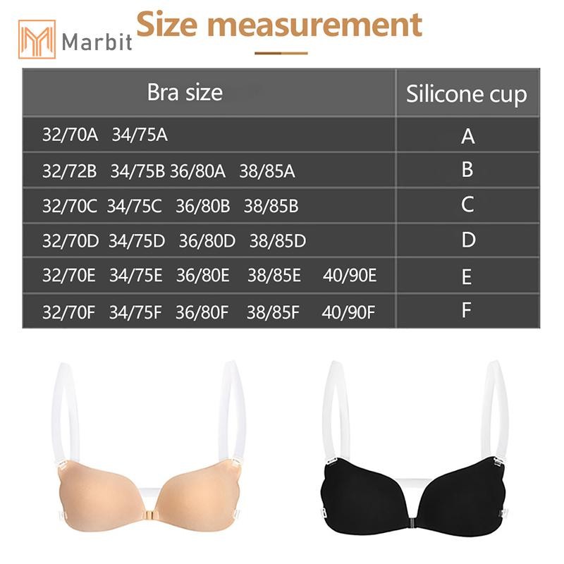 Marbit 1 Nữ Áo Ngực Vô Hình Đẩy Lên Áo Ngực Silicon Cho Áo Ngực Cưới Có Thể Tái Sử Dụng Với Dây Đeo Trong Suốt Backless Bralette Đồ Lót Hàng Đầu Mới