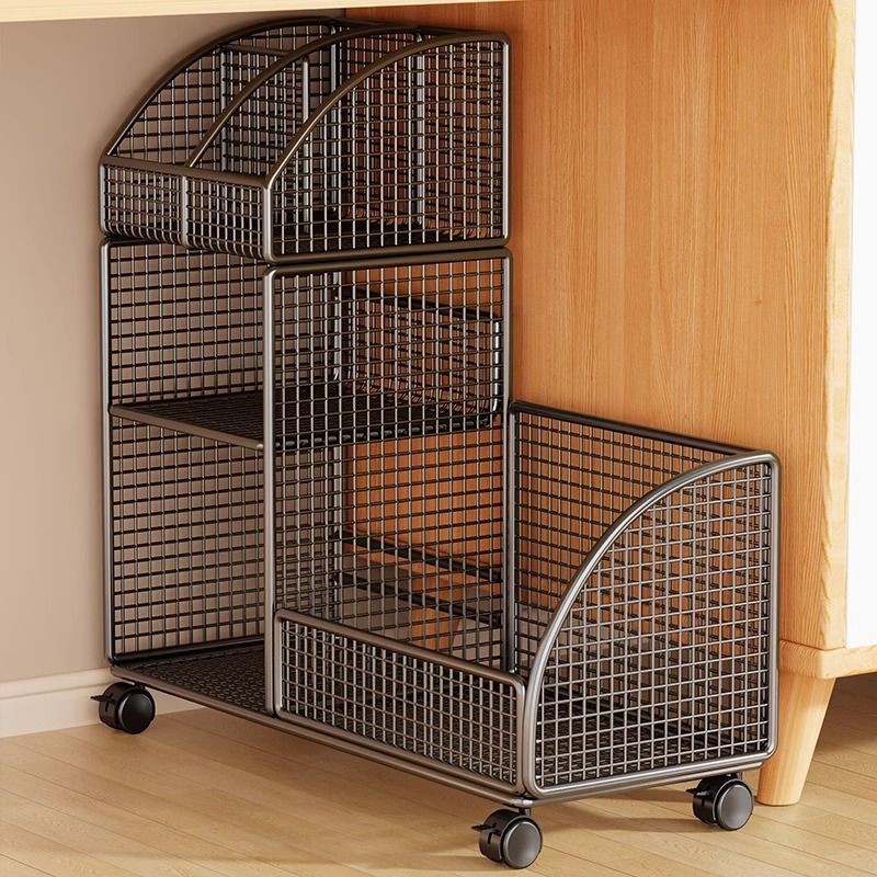 Storage Rack under Desk Small Bookshelf Movable Floor Desk Student Book ...