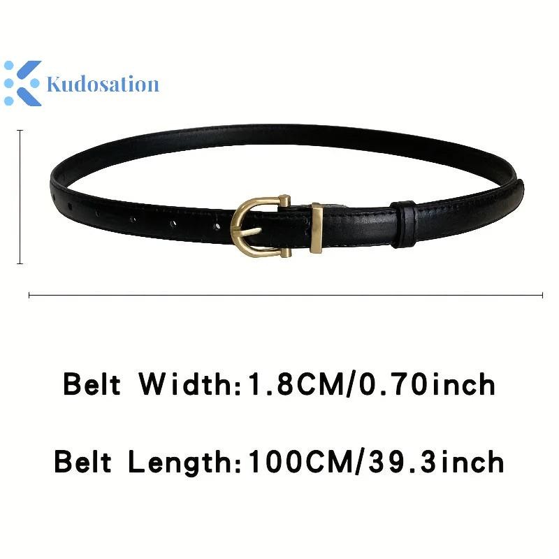 Kudosation Thời Trang Hàn Quốc Cổ Retro Đơn Giản Nữ Thanh Thiếu Niên Mỏng Phong Cách Thắt Lưng Quần Jean Nữ Đa Năng Có Thể Điều Chỉnh Thắt Lưng