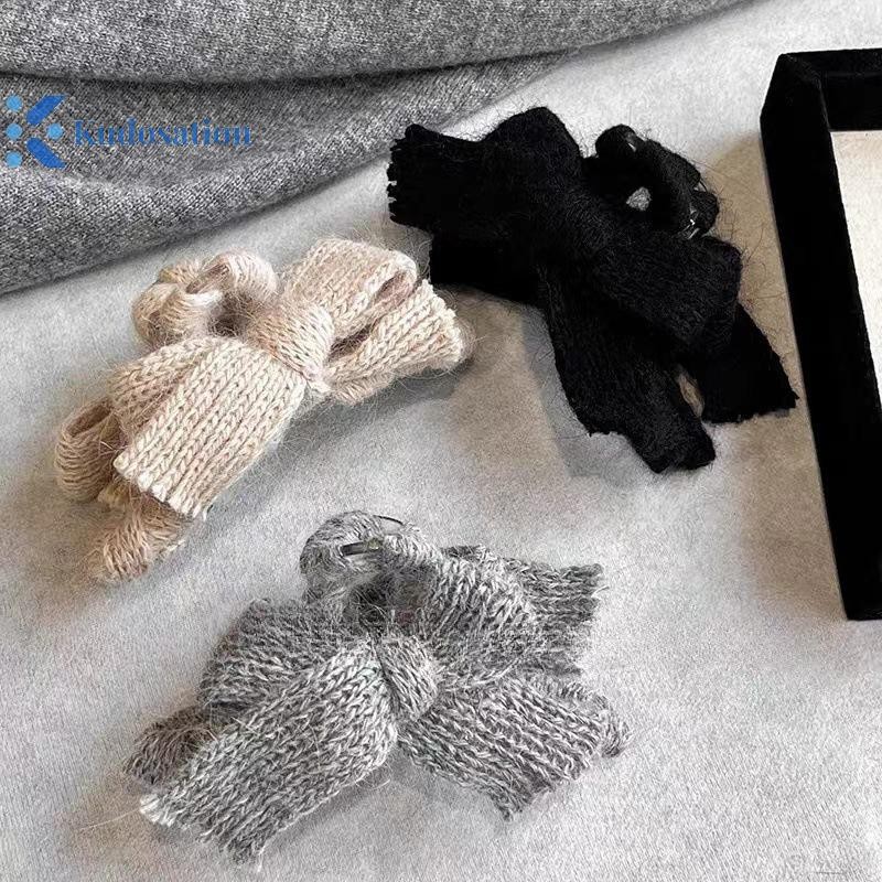 Kudosation Dệt Kim Nơ Tóc Vuốt Kẹp Chất Lượng Cao Handmade Dệt Sang Trọng Tóc Cua Kẹp Thu Đông Phụ Kiện Tóc