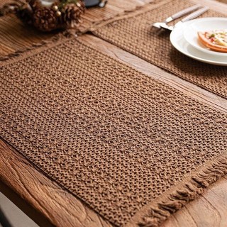 Mandyhome Dệt Tua Rua Cotton Vải Lanh Bàn Chạy Khăn Trải Bàn Trà Nghệ Thuật Placemat Bàn Thảm Đảng Ảnh Nền Vải