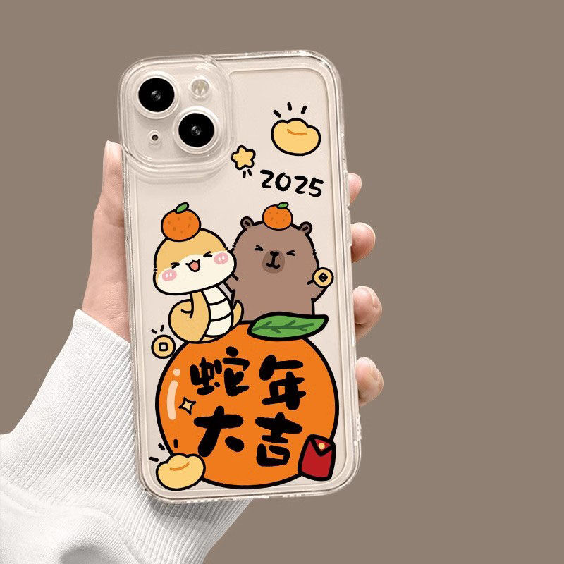 Năm Mới 2025 Vỏ Capybara Dễ Thương Cho Infinix Tecno POVA 2 3 4 5 Camon 19 Pro 19 Neo Zero 30 5G Hot 9 Play Spark 10 Pro 10C Bìa Hoạt Hình Họa Tiết Trong Suốt Mắt Thiên Thần