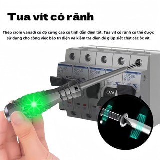 Bút thử điện Bút kiểm tra điện đa chức năng Tua vít từ/Phillips Máy kiểm tra cảm ứng ngoài Phát hiện mạch điện ngầm