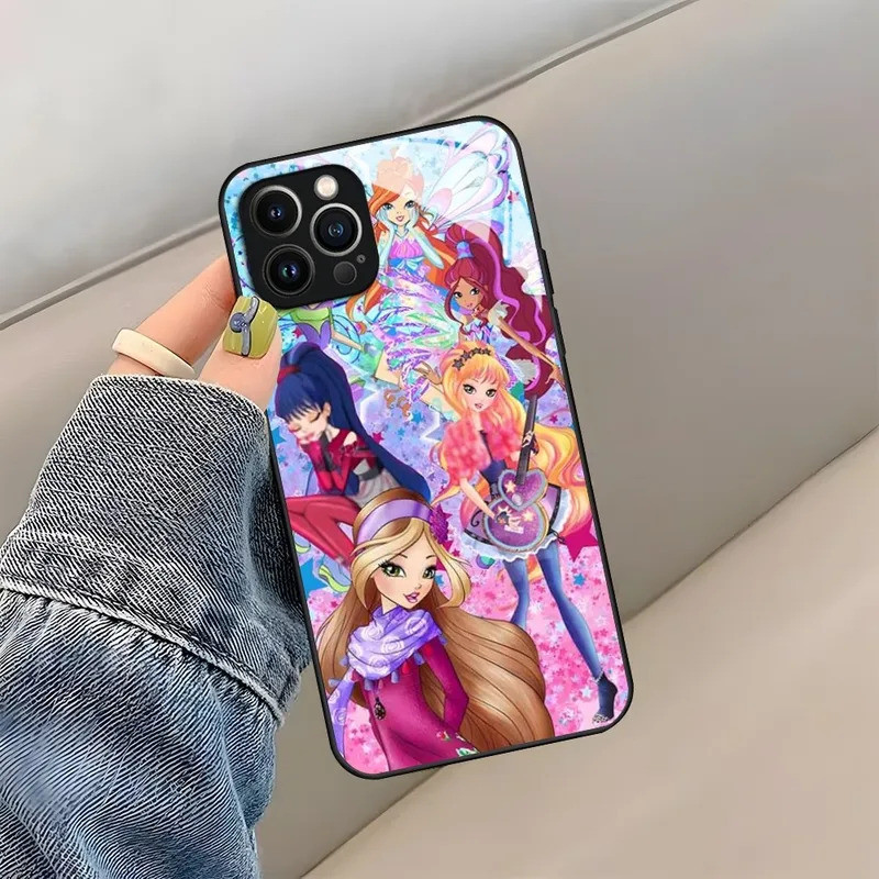 BK-1 Nữ Cô Gái Winx Catoon Câu Lạc Bộ Ốp Lưng Điện Thoại iPhone 14 Pro Max 17.35 Pro 12 11 13 Mini X XR XS 8 7 6 Plus SE Kính Cường Lực Mặt Sau Cov