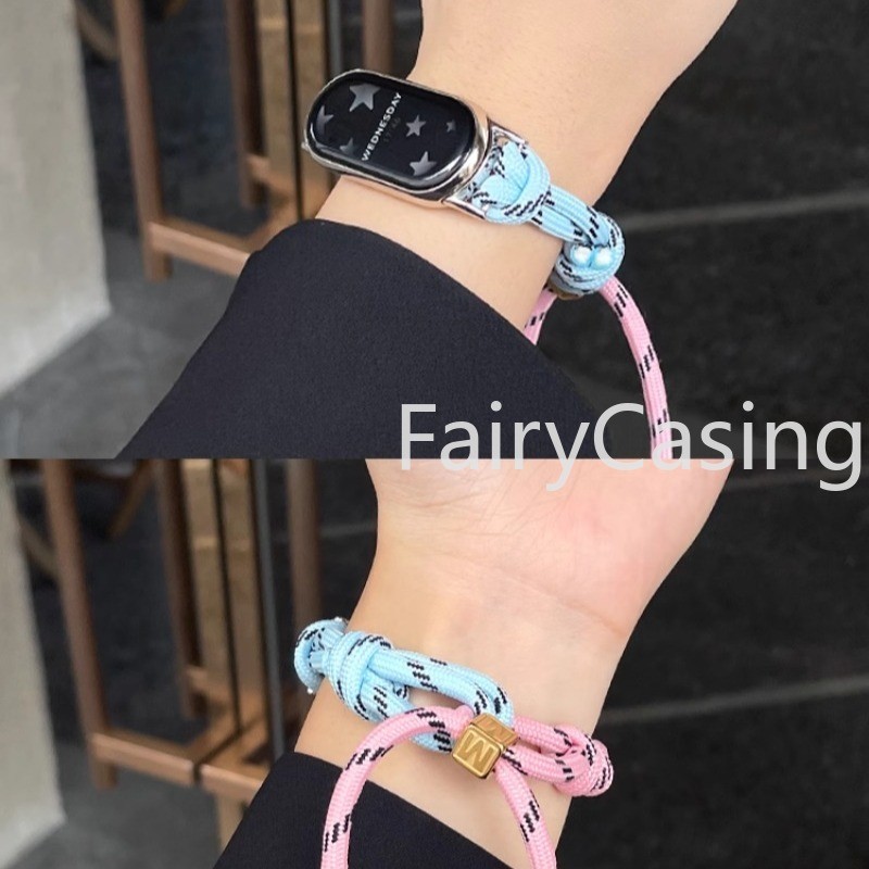 Dây đeo tay dệt thời trang cho Xiaomi Mi Band 10 9 8 7 Pro 6 5 4 3 Vòng tay Miband 9 8 Active Thay thế Watchband