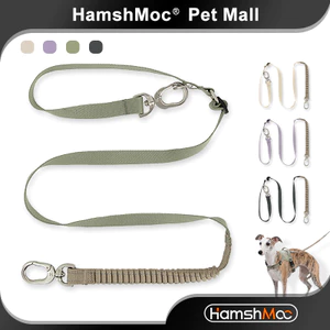 HamshMoc Dây xích thú cưng chống đầy đặn Dây dẫn chó đa chức năng mạnh mẽ Phản quang có thể điều chỉnh Co giãn mạnh mẽ cho chó nhỏ vừa lớn đi bộ