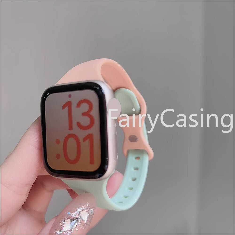 Dây đeo silicon mềm mỏng S11 cho Apple Watch 42mm 46mm 40mm 41mm 45mm 44mm 38mm 49mm Ultra 2 Vòng đeo tay cho iwatch Series 10 9 8 7 6 3 SE S11 S11 Dây đeo