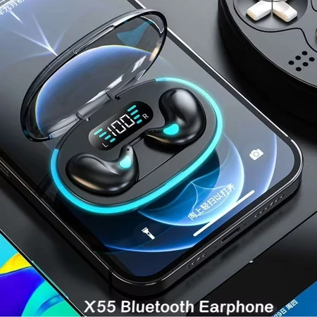 Tai nghe không dây Bluetooth X55 mới Tai nghe Móc tai Tai nghe Bluetooth bass Giảm tiếng ồn Tai nghe Tai nghe âm thanh nổi HiFi