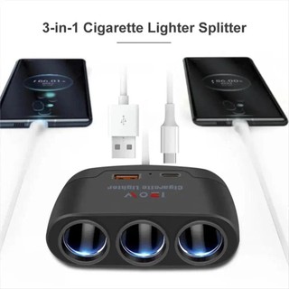 Bộ sạc xe hơi 120W 12V 24V 3 ổ cắm Bộ chia đèn thuốc lá USB kép Bộ sạc nhanh xe hơi cho IPhone IPad GPS Dashcam