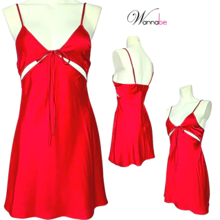 Váy ngủ lụa 2 dây WANNABE đầm ngủ cutout chân ngực gợi cảm, chạm nhẹ là mềm, mặc lên là mê DNL17