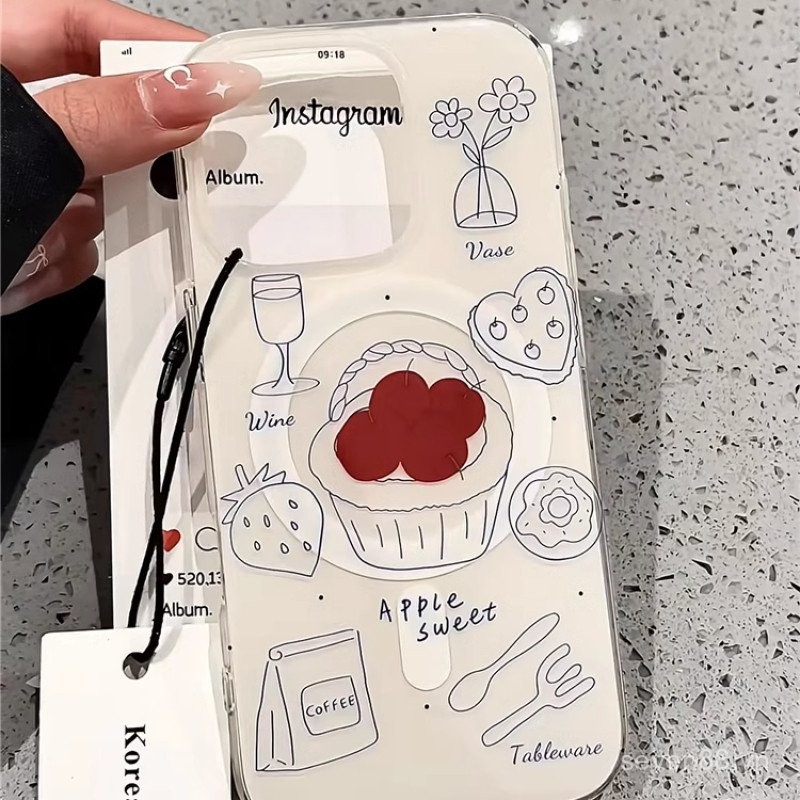 Ốp điện thoại Giá đỡ hút từ tính cho iPhone 16/15promax/14 mẫu mới 13/12/11Pro Ốp bảo vệ toàn bộ lỗ lớn chống rơi sáng tạo xsmax/xr plus