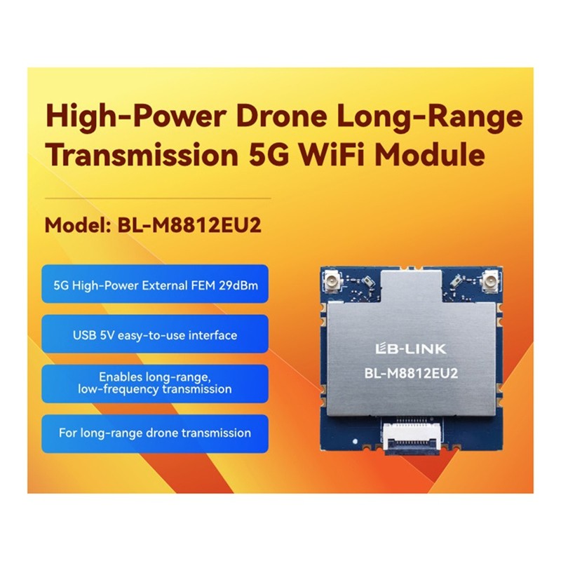 Mô-đun lập bản đồ BL-M8812EU2 Công suất cao với mô-đun bản đồ không dây FEM Mô-đun WiFi 5G công suất cao