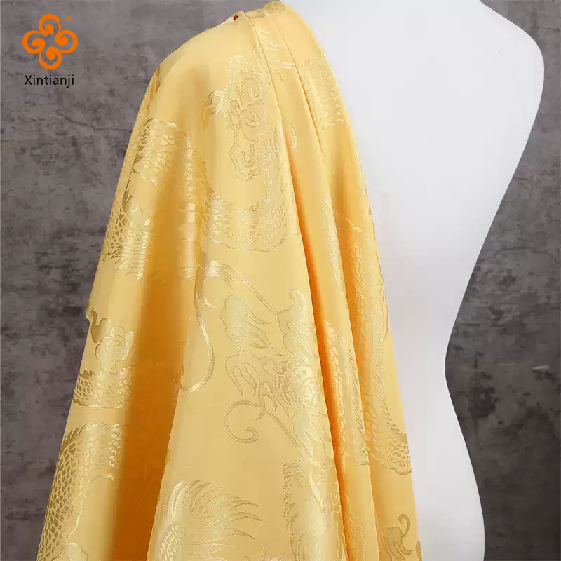Họa Tiết Rồng Thổ Cẩm Vải Satin Phong Cách Vải Lụa Jacquard Cho Trang Phục Cổ DIY Hanfu Tang Trang Phục 50x150cm TJ9220