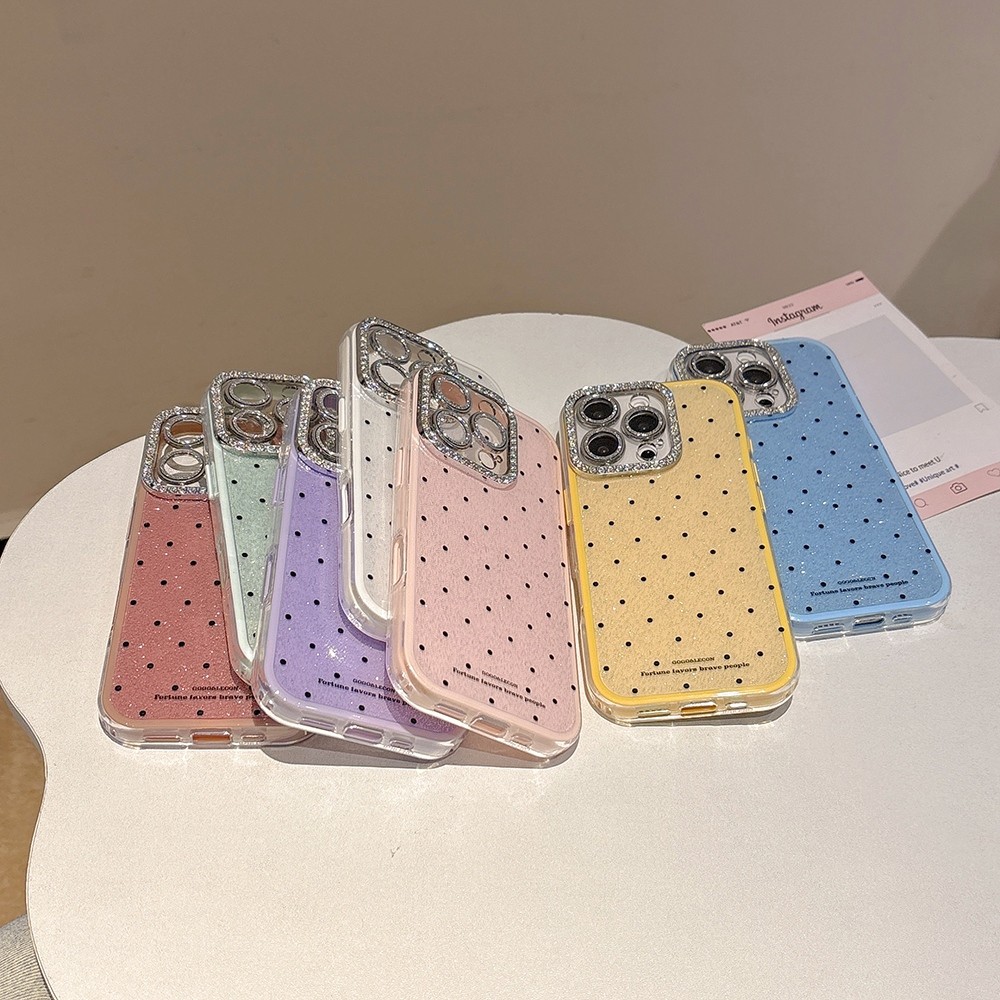 Ốp Điện Thoại Acrylic GLITTER Chấm Bi Cho iPhone 17ProMax 16Plus 15 14 13 12 11 Vỏ Bảo Vệ Chống Sốc
