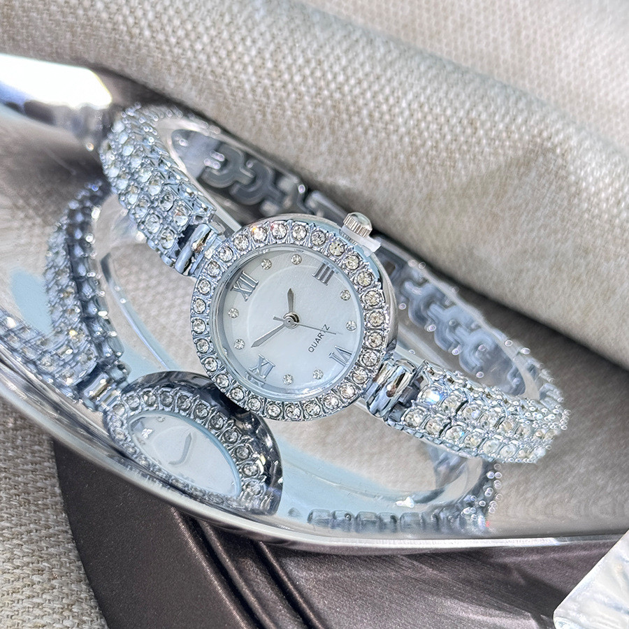 Đồng hồ nữ Full Diamond Compact Đồng hồ thạch anh đá quý tinh tế và sang trọng