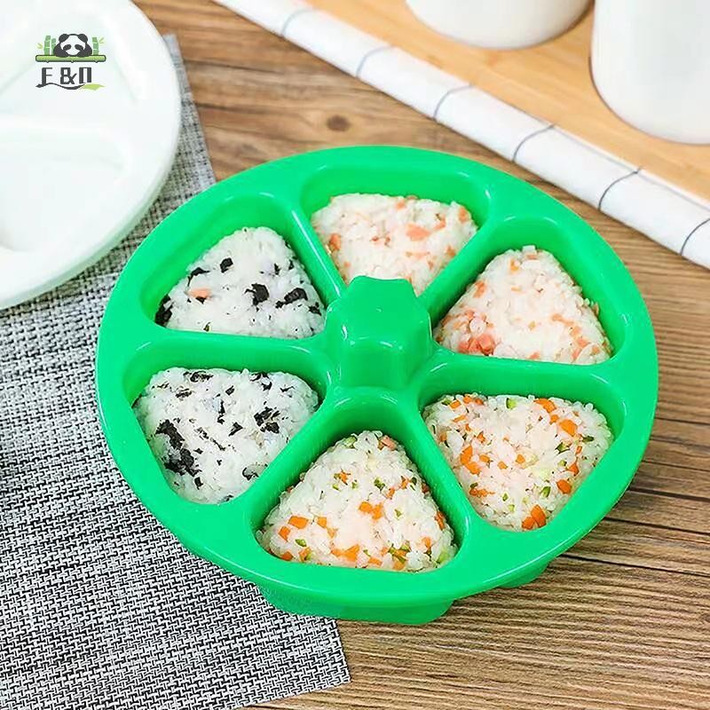 [SHNZDD] Máy Làm Cơm 6 Ngăn Mới Nhất Báo Chí Chống Dính DIY Nhựa Hình Tam Giác Khuôn Cơm Sushi Dụng Cụ Nhà Bếp Hộp Cơm Trưa EMKK