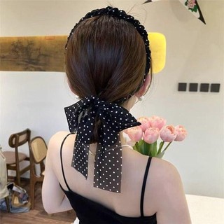 Băng đô MIKYCO, Băng đô ruy băng chấm khăn thanh lịch, Dây buộc tóc đa năng chống trượt bện thời trang dành cho nữ