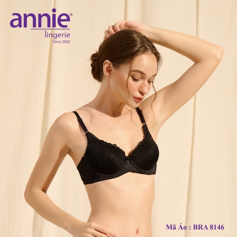 Áo ngực ren mút mỏng push up cao cấp annie bra 8146 tạo dáng, nâng ngực sexy, vải cotton thoáng mát