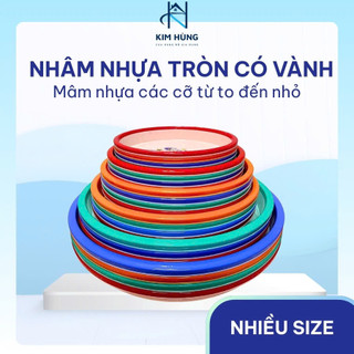 [Giá Xưởng] Mâm Nhựa Tròn Có Vành – Nhiều Size 26–50cm, Nhựa PP Dày, Nhiều Màu Sắc