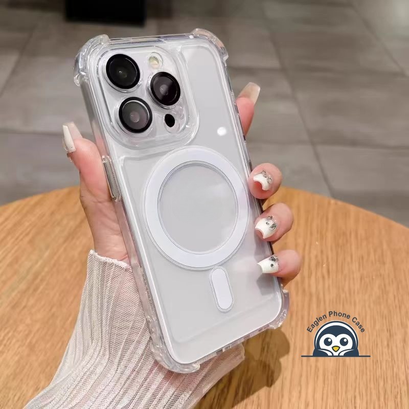 Ốp Điện Thoại Từ Tính Trong Suốt Cho OPPO Reno 15 15C 15F 14F 14 ProMax Mini Find X9 X9S X8S X8 Pro Ultra Plus 5G 4G Vỏ Mềm Trong Suốt Chống Rơi Bốn Mặt