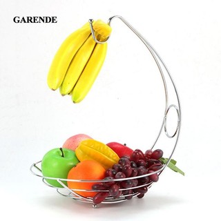 Garende Sắt Bạc Hiện Đại Chrome Trái Cây Vegg Giỏ Kệ Bát Chuối Móc Treo Đứng
