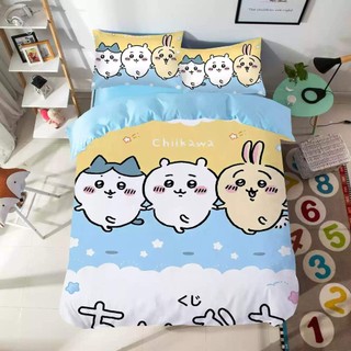 G13 Chiikawa Usagi 3IN1 Ga trải giường Vỏ chăn gối Bộ chăn ga gối Phòng ngủ gia đình Có thể giặt được Bộ đồ dễ thương G13