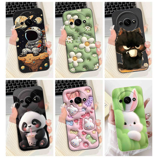 Ốp điện thoại silicon mềm bảo vệ ống kính Xiaomi Redmi A3 A3x hình chú thỏ Panda dễ thương RedmiA3 A 3 3X 4G